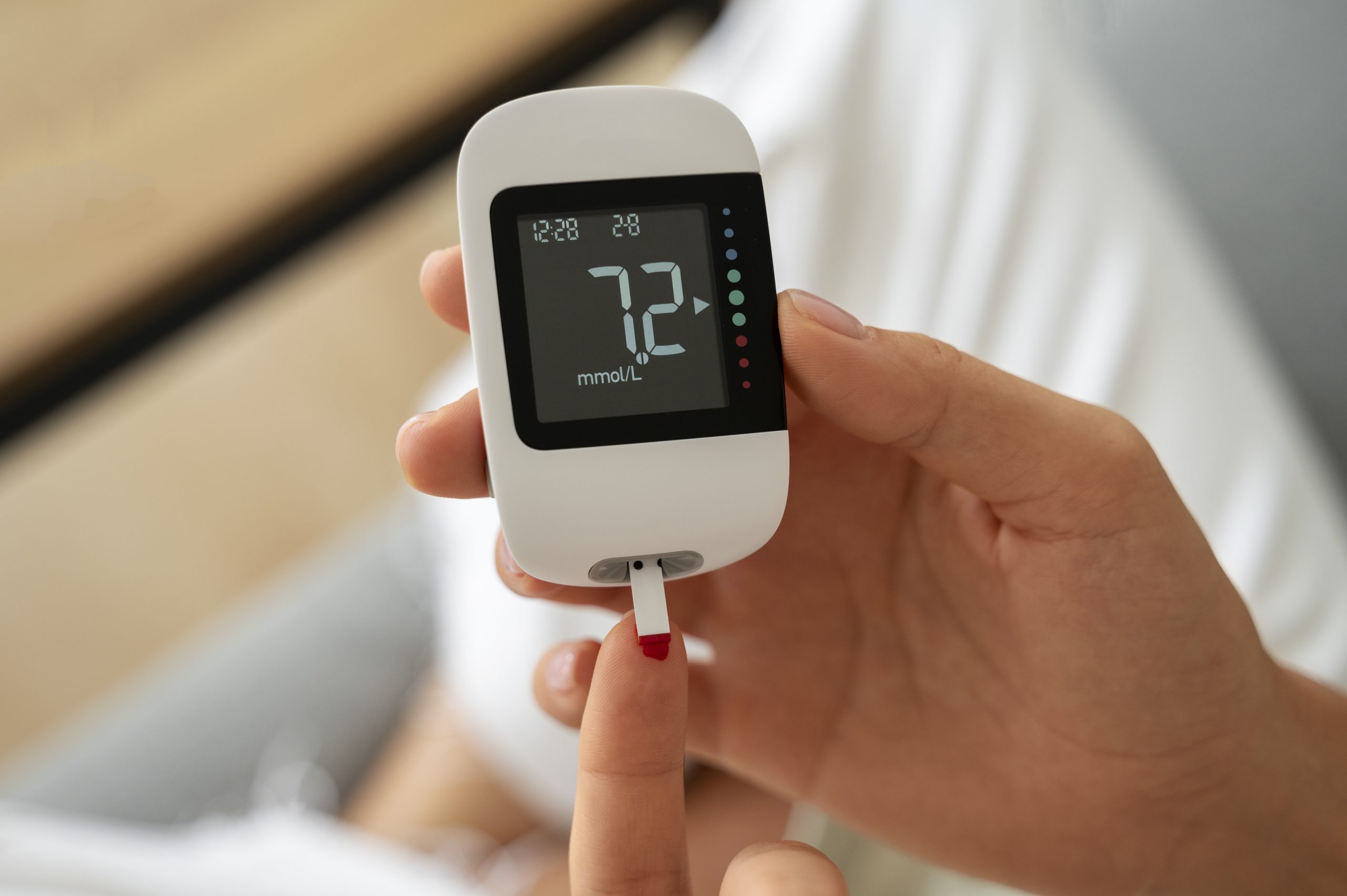 Digital glucose monitor used for tracking fasting and after eating blood sugar