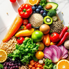 Fresh vegetables rich in fiber and nutrients, essential for healthy eating and glucose balance