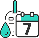 Weekly calendar chart with blood sugar trend lines for tracker tool