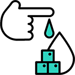 Glucose droplet turning into HbA1c value icon for estimator tool