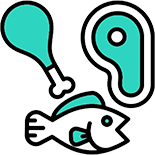 Protein portion plate graphic for portion size calculator