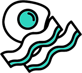 Bacon slices illustration for bacon portion calculator