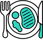 Balanced plate illustration representing perfect plate portions tool